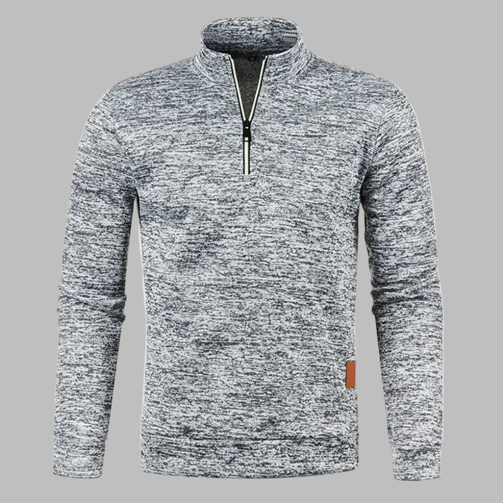 Men's Half-Zip Sweatshirt with Stand Collar
