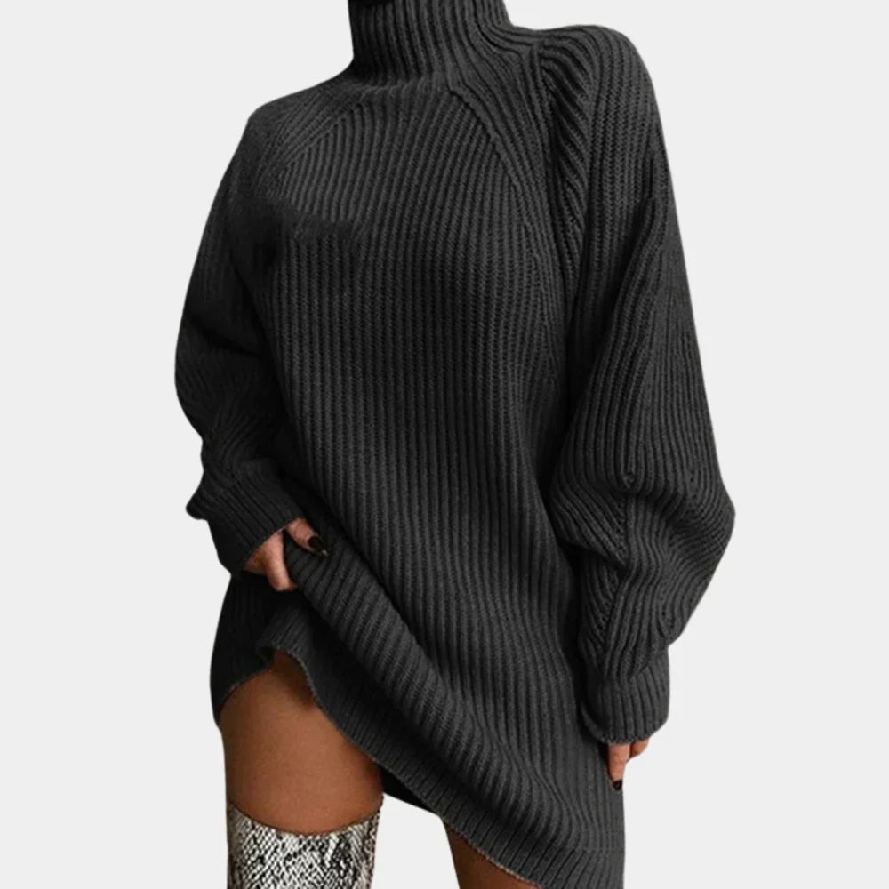 Women's Oversized Sweater with Ribbed Cuffs and Hem