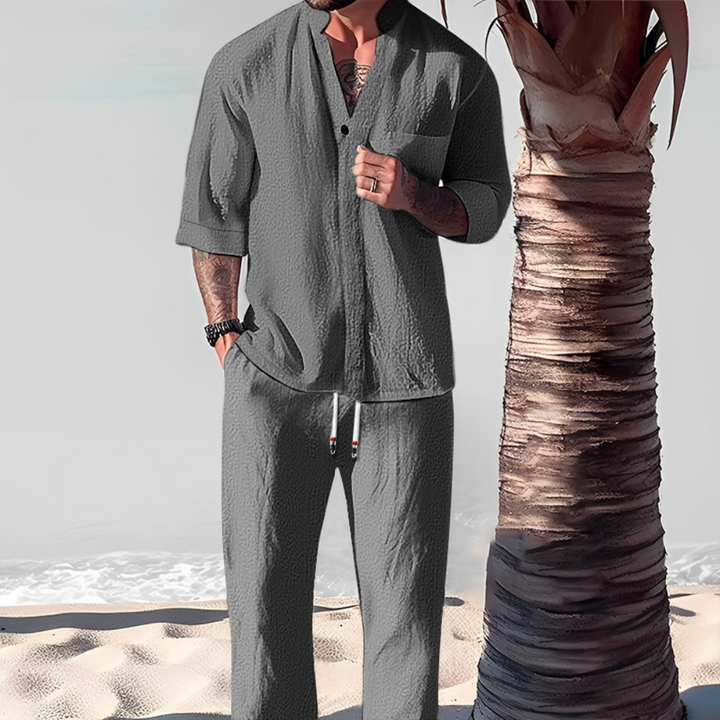 Men's Effortless Two-Piece Shirt & Trousers Set
