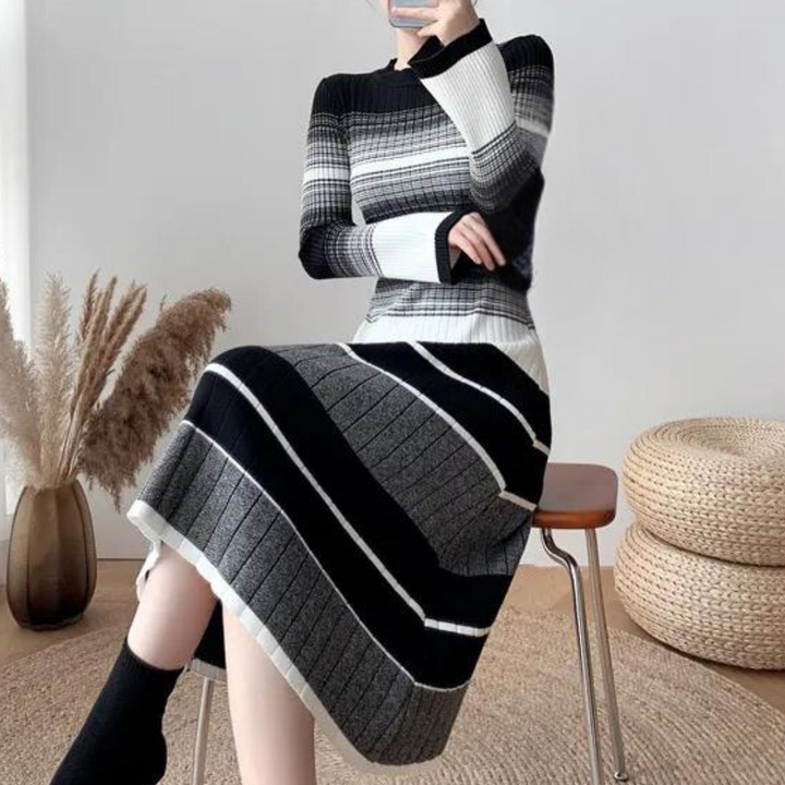 Vianna - Stylish Striped Midi Dress | Elegant & Comfortable