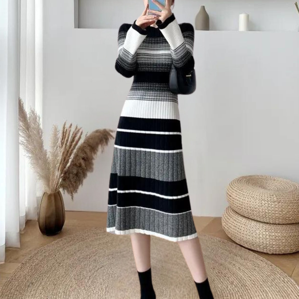 Vianna - Stylish Striped Midi Dress | Elegant & Comfortable