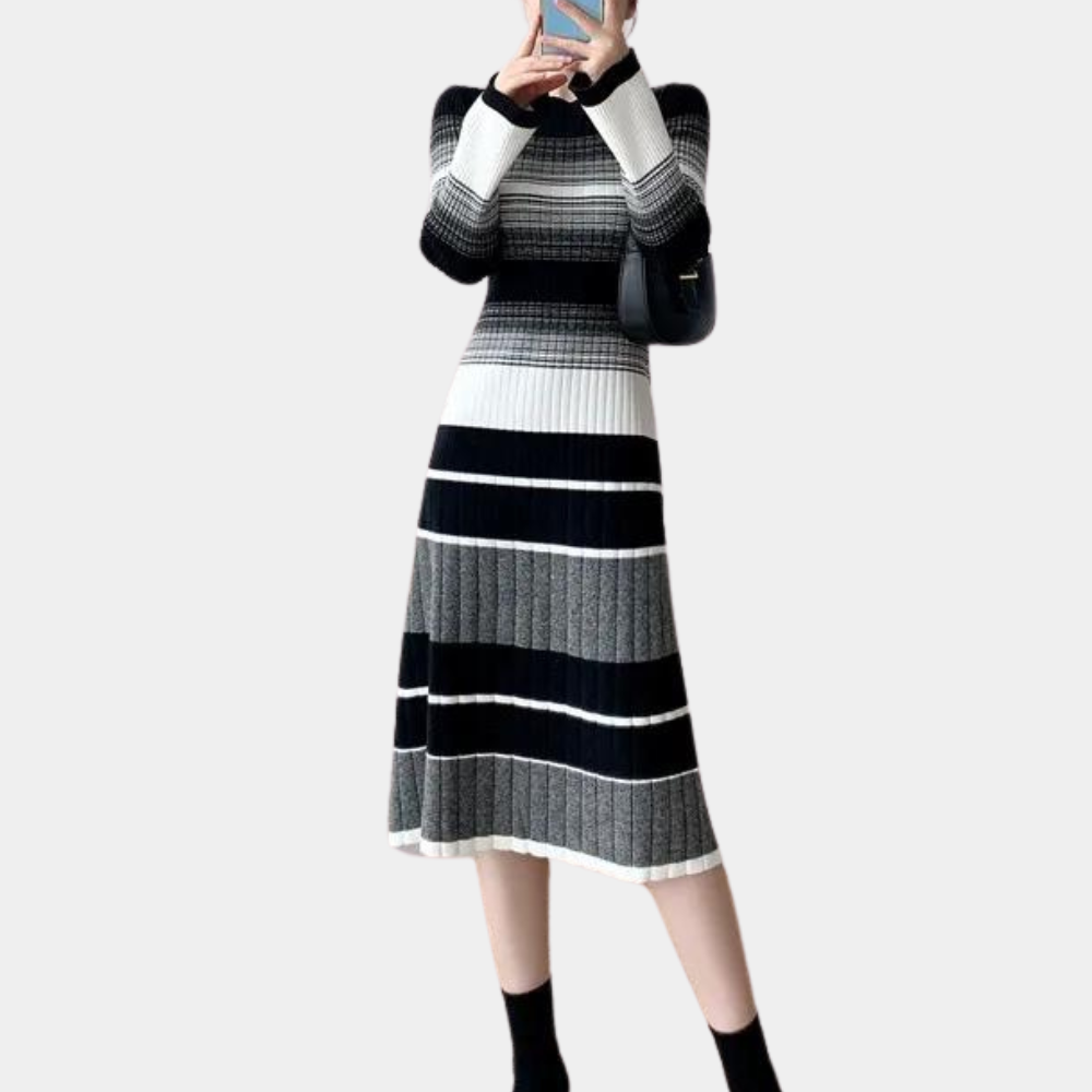 Vianna - Stylish Striped Midi Dress | Elegant & Comfortable