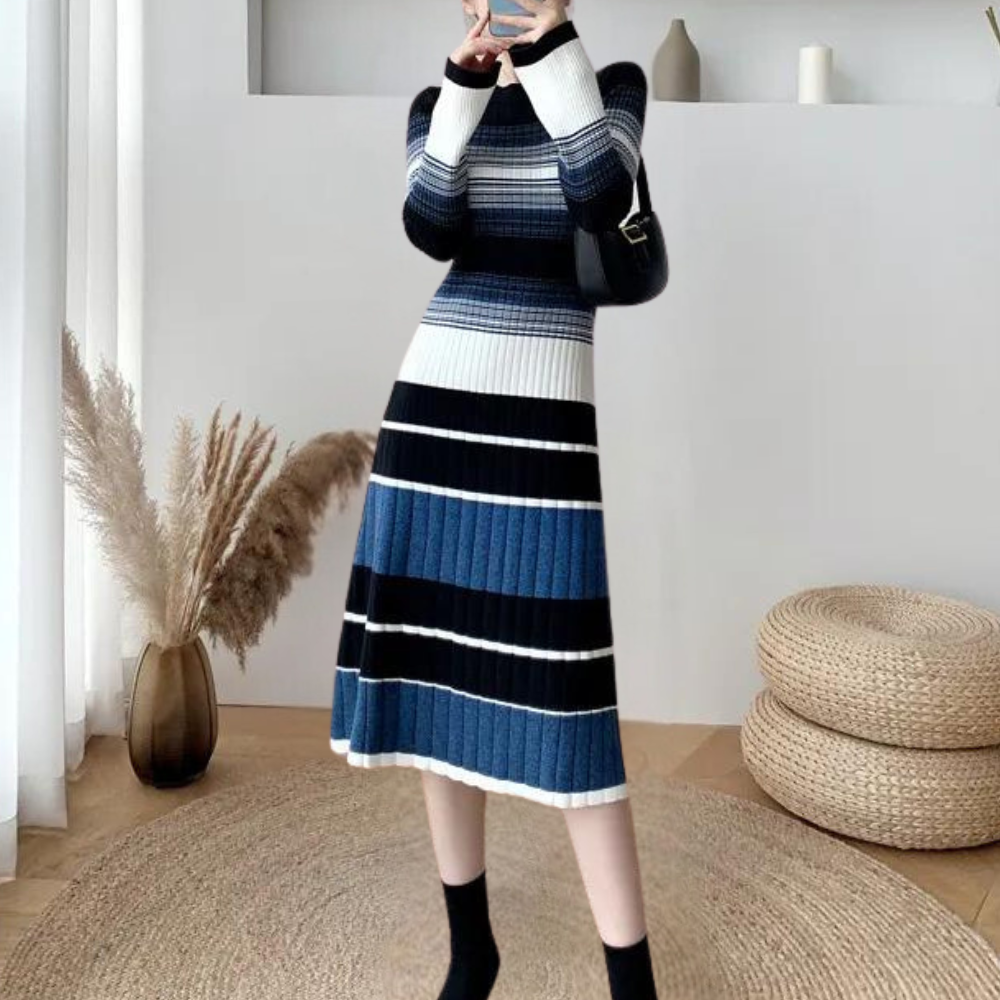 Vianna - Stylish Striped Midi Dress | Elegant & Comfortable