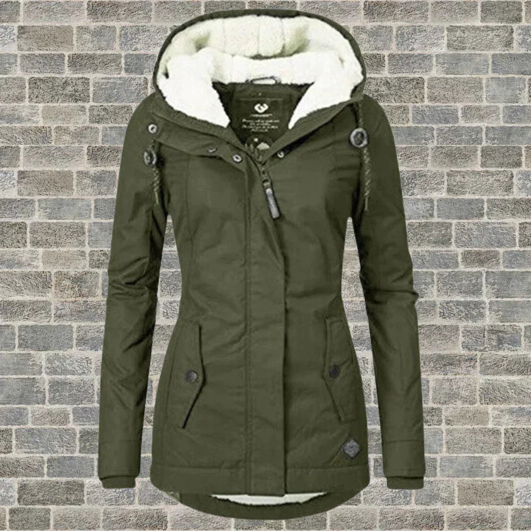 Camila - Pleated Cotton Jacket with Hood