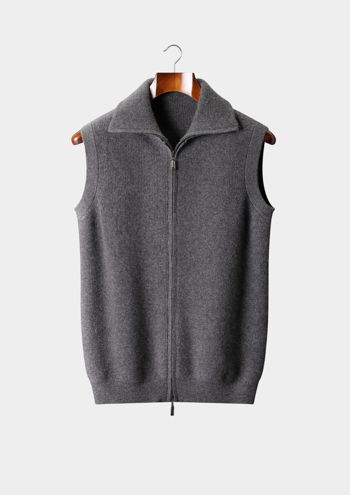 100% Cashmere Body Warmer Vest, view 7 - Elena Harper
