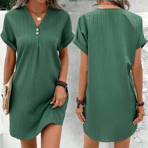 Levana - Comfortable V-neck Dress | Light & Stylish