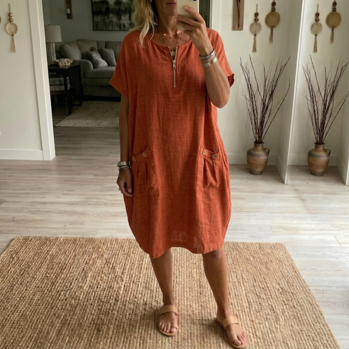 Pascale Zip-Front Maxi Dress. - Elena Harper