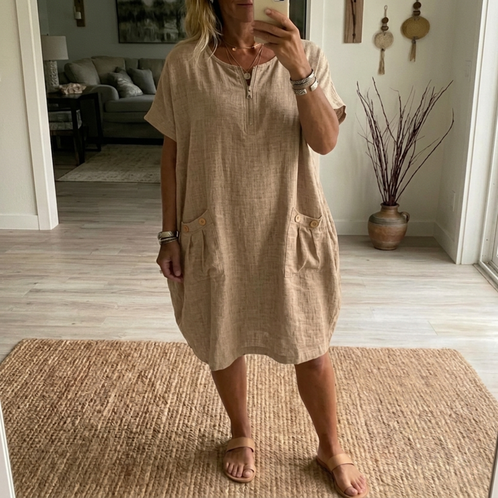 Pascale Zip-Front Maxi Dress. - Elena Harper