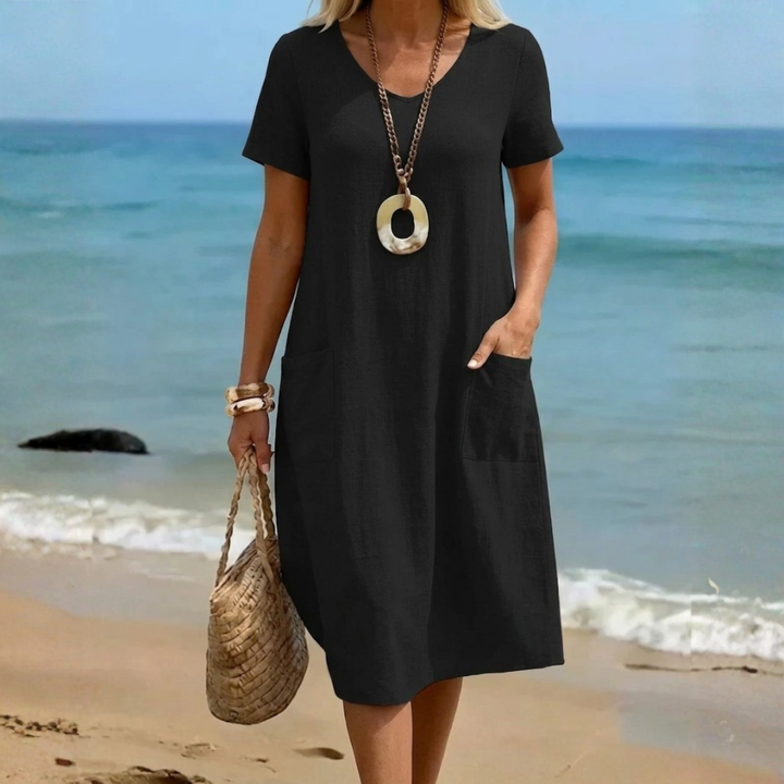 Oriane Fluid Casual Maxi Dress. - Elena Harper