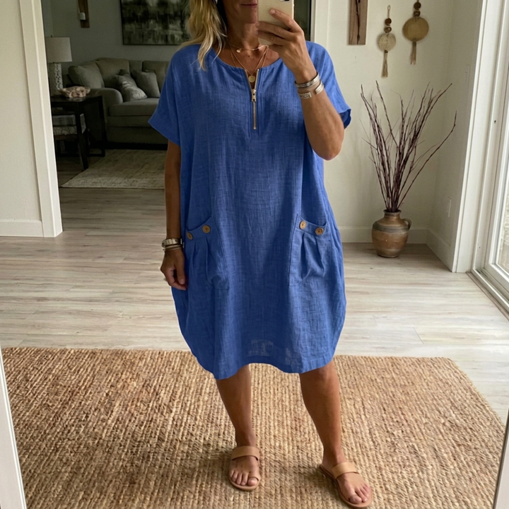 Pascale Zip-Front Maxi Dress. - Elena Harper