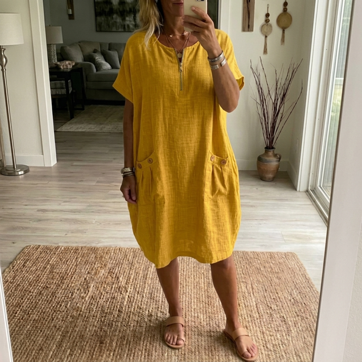 Pascale Zip-Front Maxi Dress. - Elena Harper