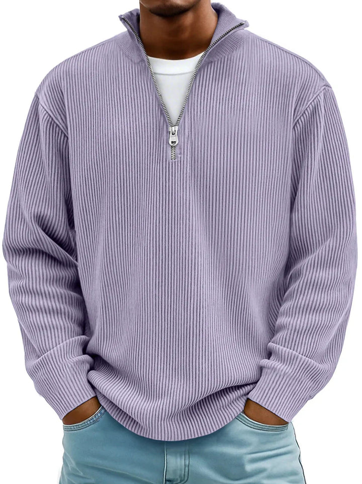LAURENT MONACO | CLASSIC CABLE KNIT HALF-ZIP PULLOVER FOR MEN