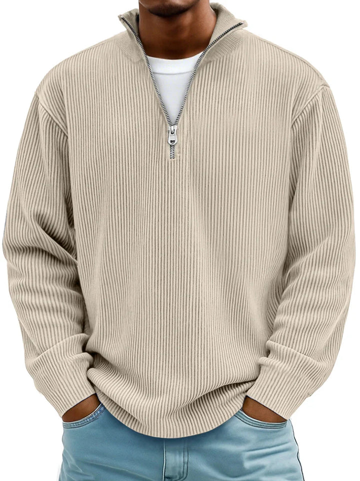LAURENT MONACO | CLASSIC CABLE KNIT HALF-ZIP PULLOVER FOR MEN