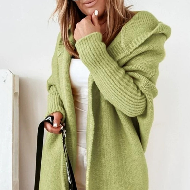 Women's Hooded Cardigan Casual Open Cut, view 7 - Elena Harper