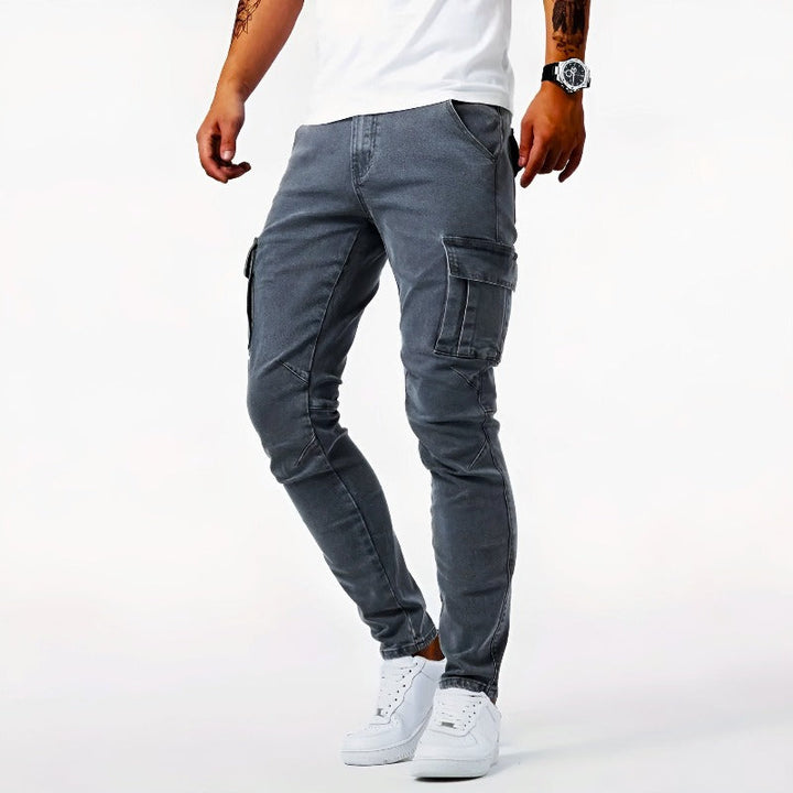 Cargo Jeans for Men | Slim Fit | Side Pockets & Freedom of Movement