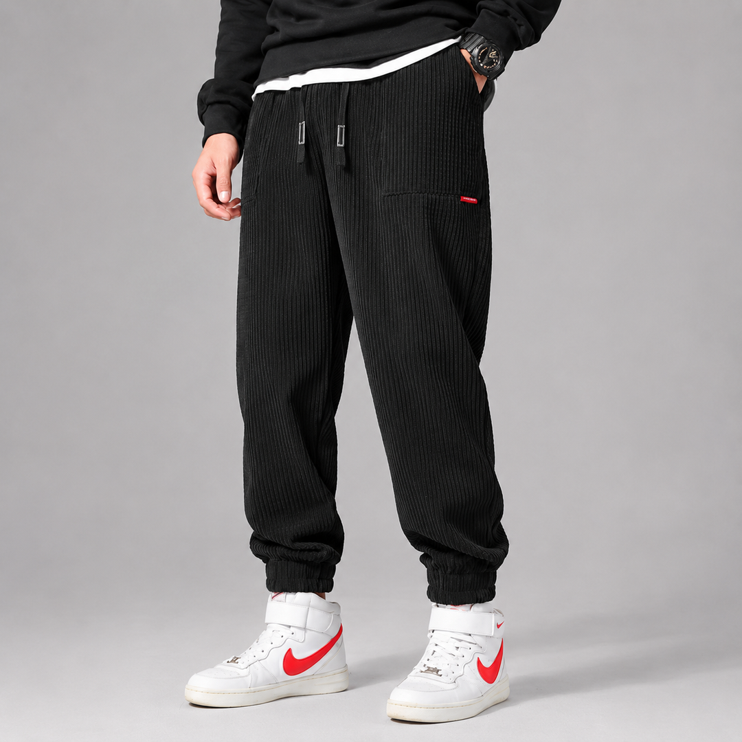 Montarello Corduroy Joggers for Men, Fleece-Lined
