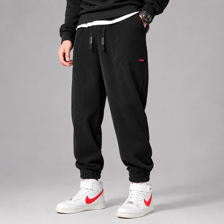 Montarello Corduroy Joggers for Men, Fleece-Lined
