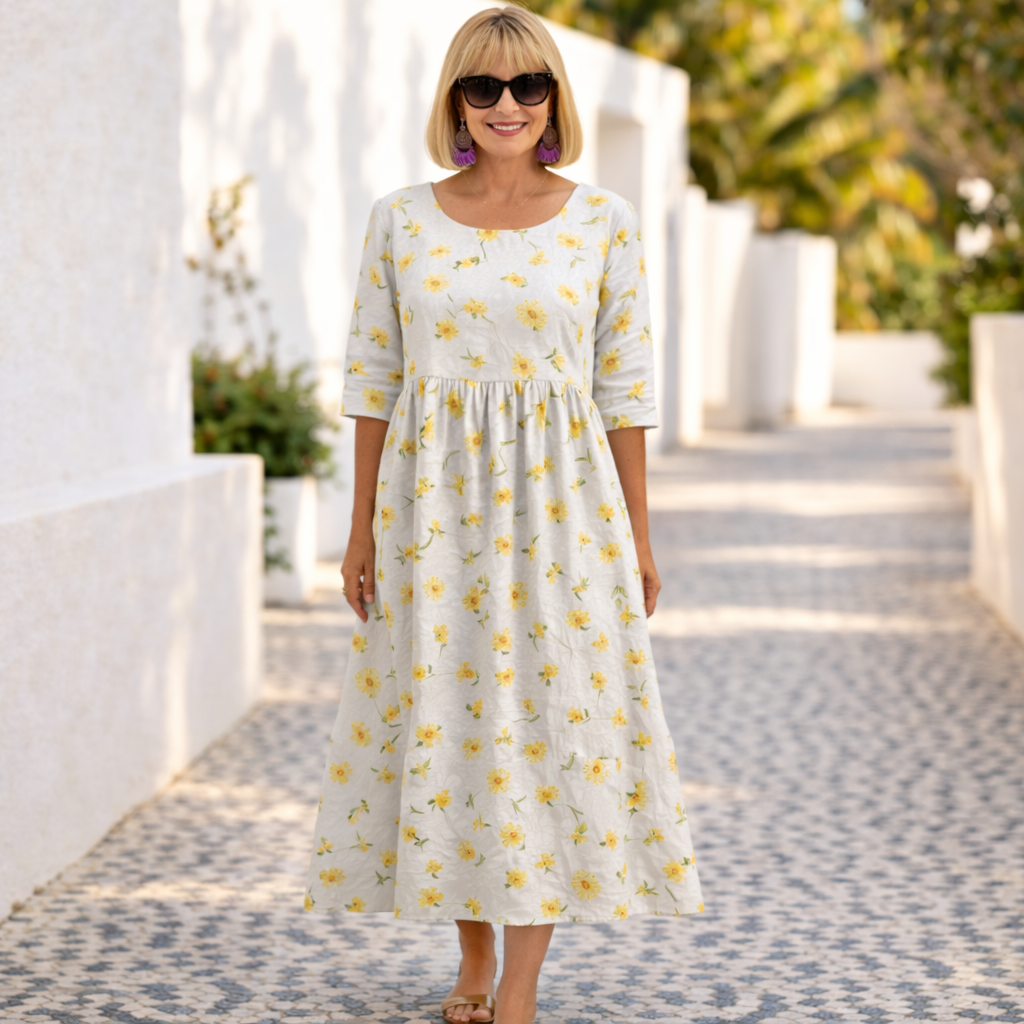Susan Floral Dress with a Summer Vibe - Elena Harper