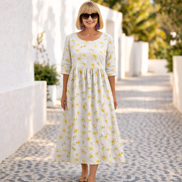 Susan Floral Dress with a Summer Vibe - Elena Harper