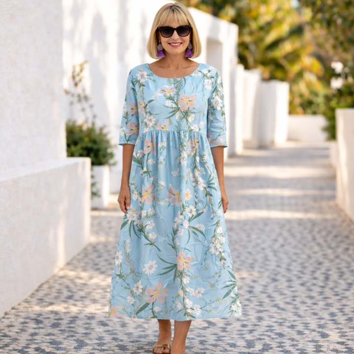 Mary Summer Floral Dress - Elena Harper