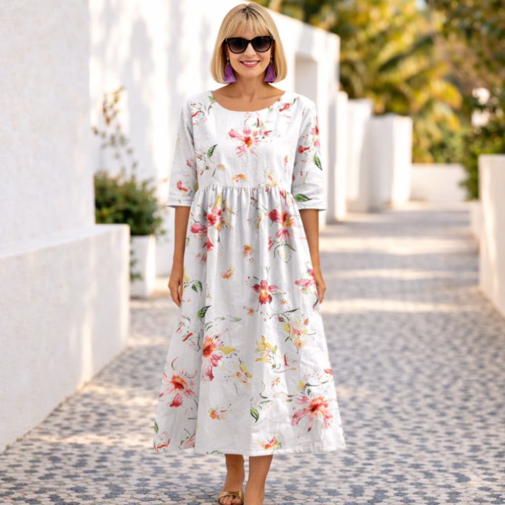 Mary Summer Floral Dress - Elena Harper