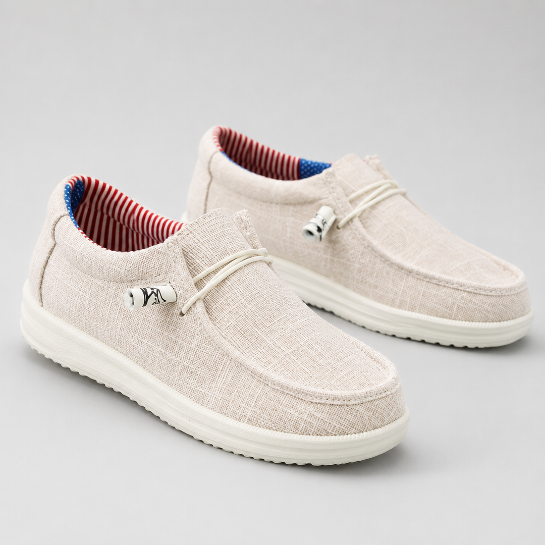 Men's Montarello Canvas Slip-On Loafers with Elastic Laces