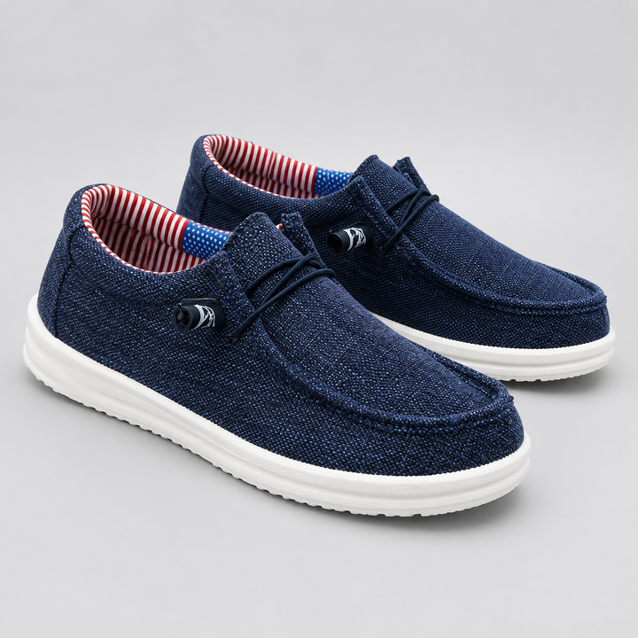 Men's Montarello Canvas Slip-On Loafers with Elastic Laces