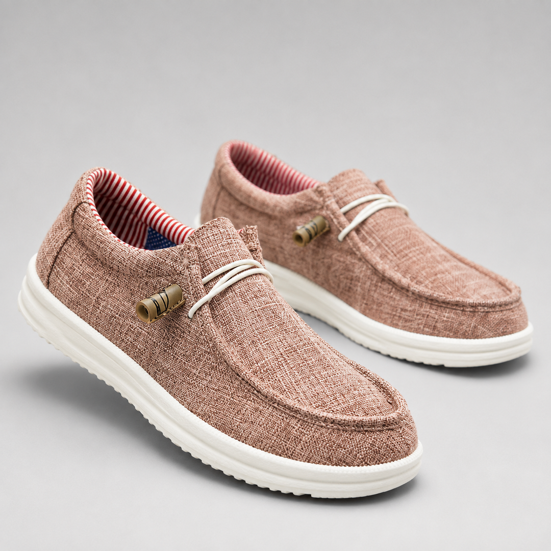 Men's Montarello Canvas Slip-On Loafers with Elastic Laces