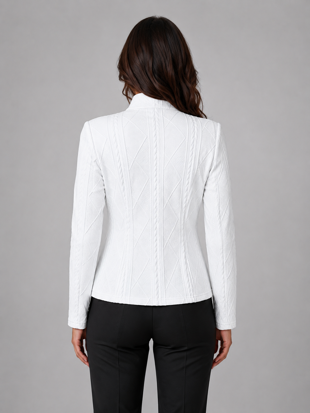 Montarello Women's Textured Collarless Tailored Blazer