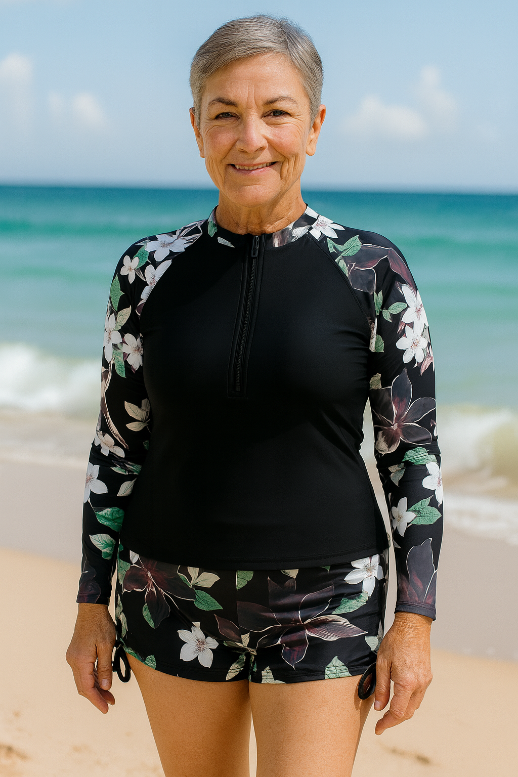 SereniSea Swimwear UV Protection Rash Set Sun-Safe Elegance, All-Day Ease - Elena Harper