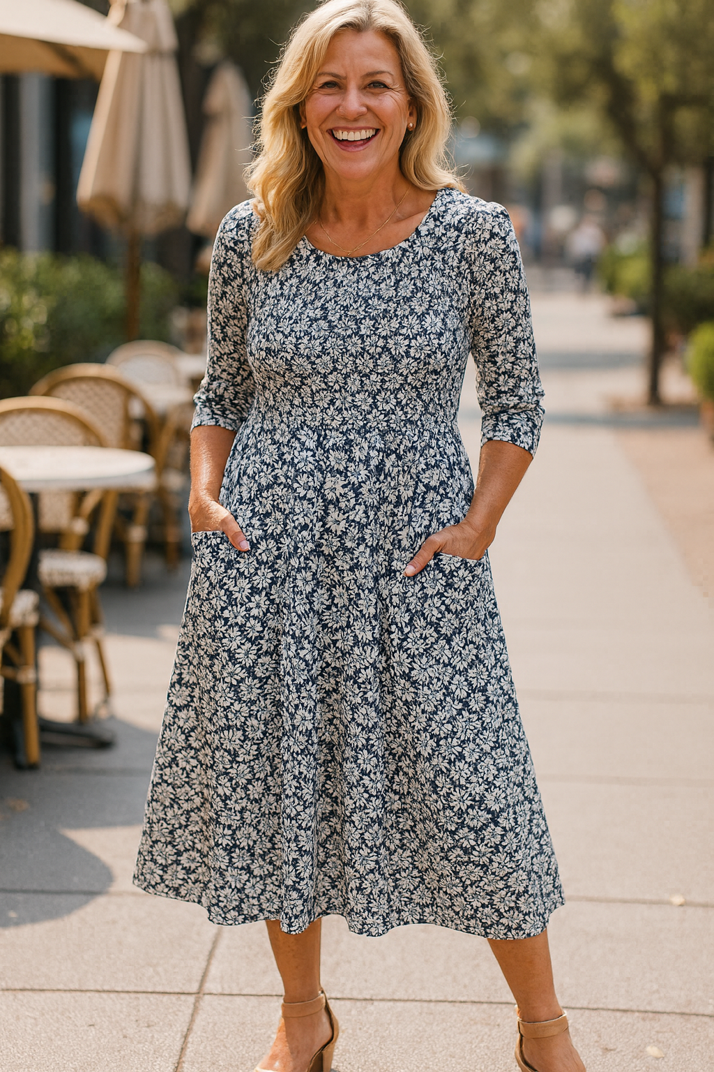 Meliora Everyday Elegance Midi Dress Flattering Comfort, Timeless Confidence (S-5XL) - Elena Harper