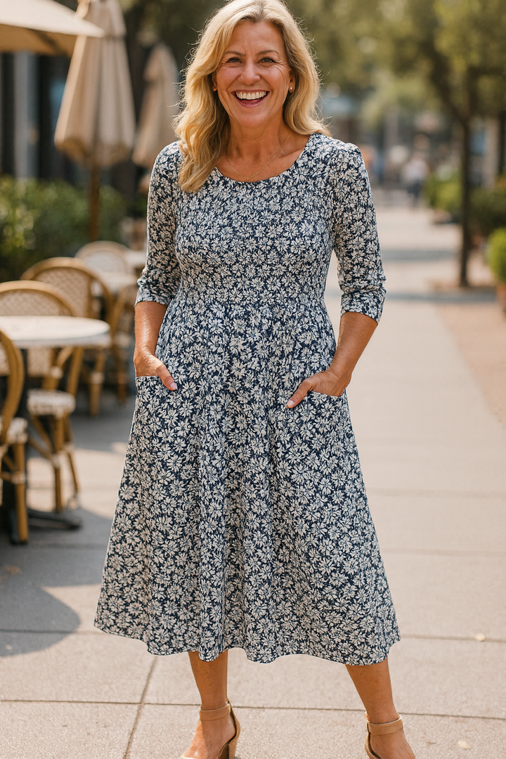 Meliora Everyday Elegance Midi Dress Flattering Comfort, Timeless Confidence (S-5XL) - Elena Harper