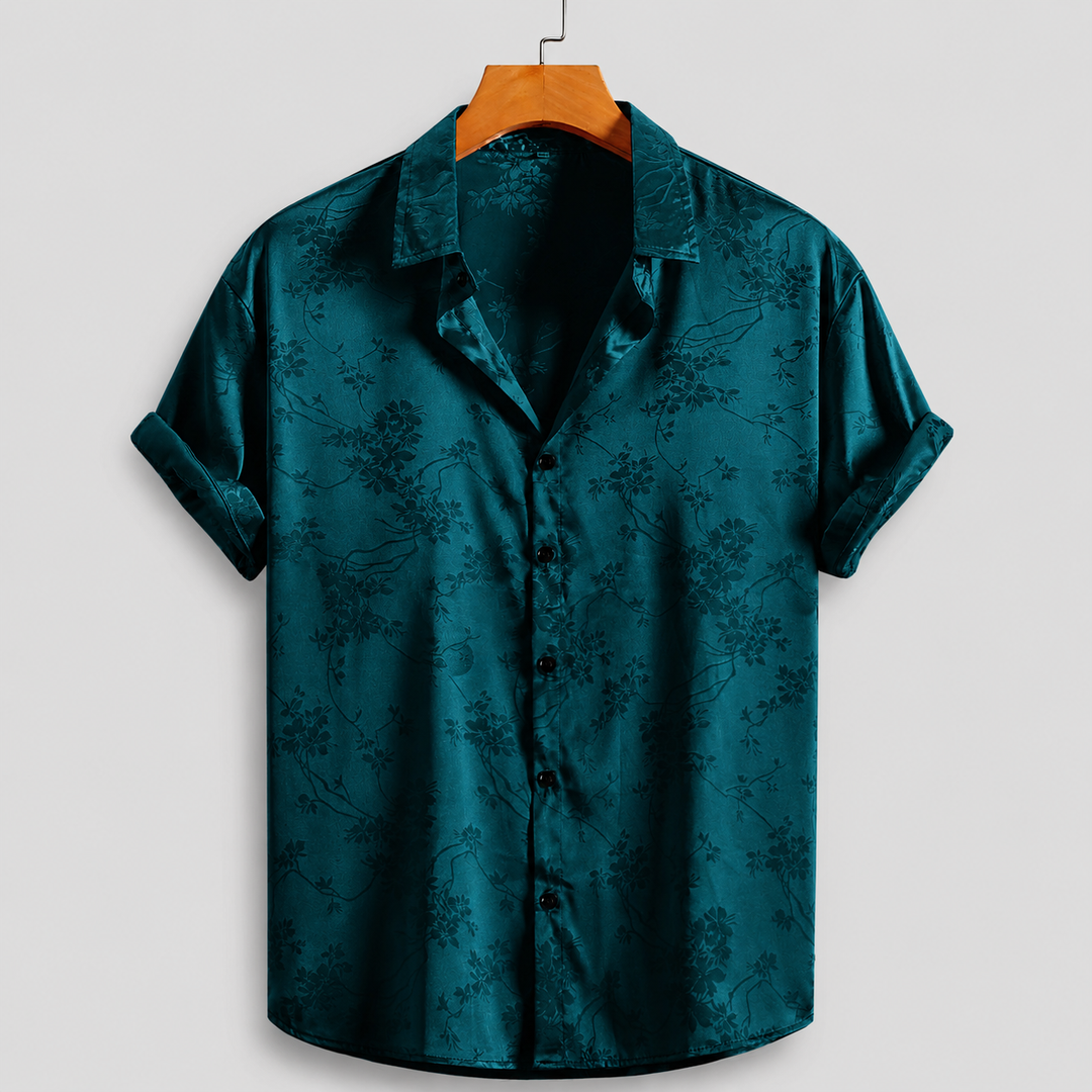 ELENA HARPER™  |  SATIN FLORAL SHIRT FOR MEN