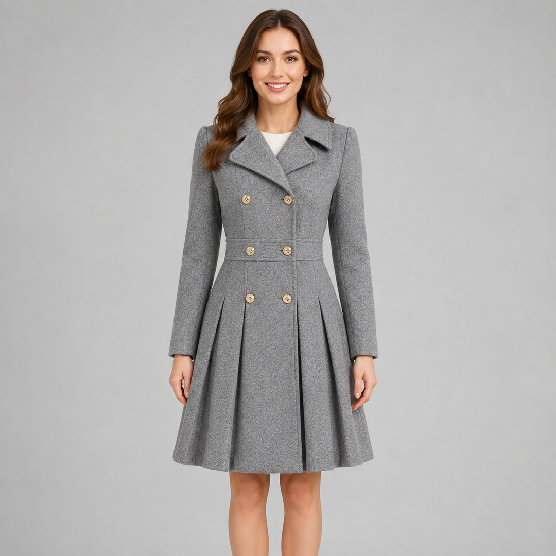 Montarello Women's Winter Coat Double Breasted Flared