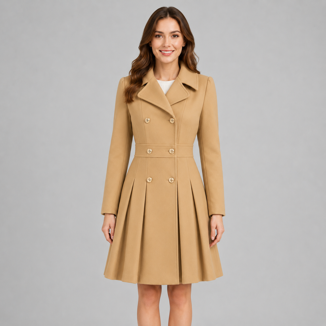 Montarello Women's Winter Coat Double Breasted Flared