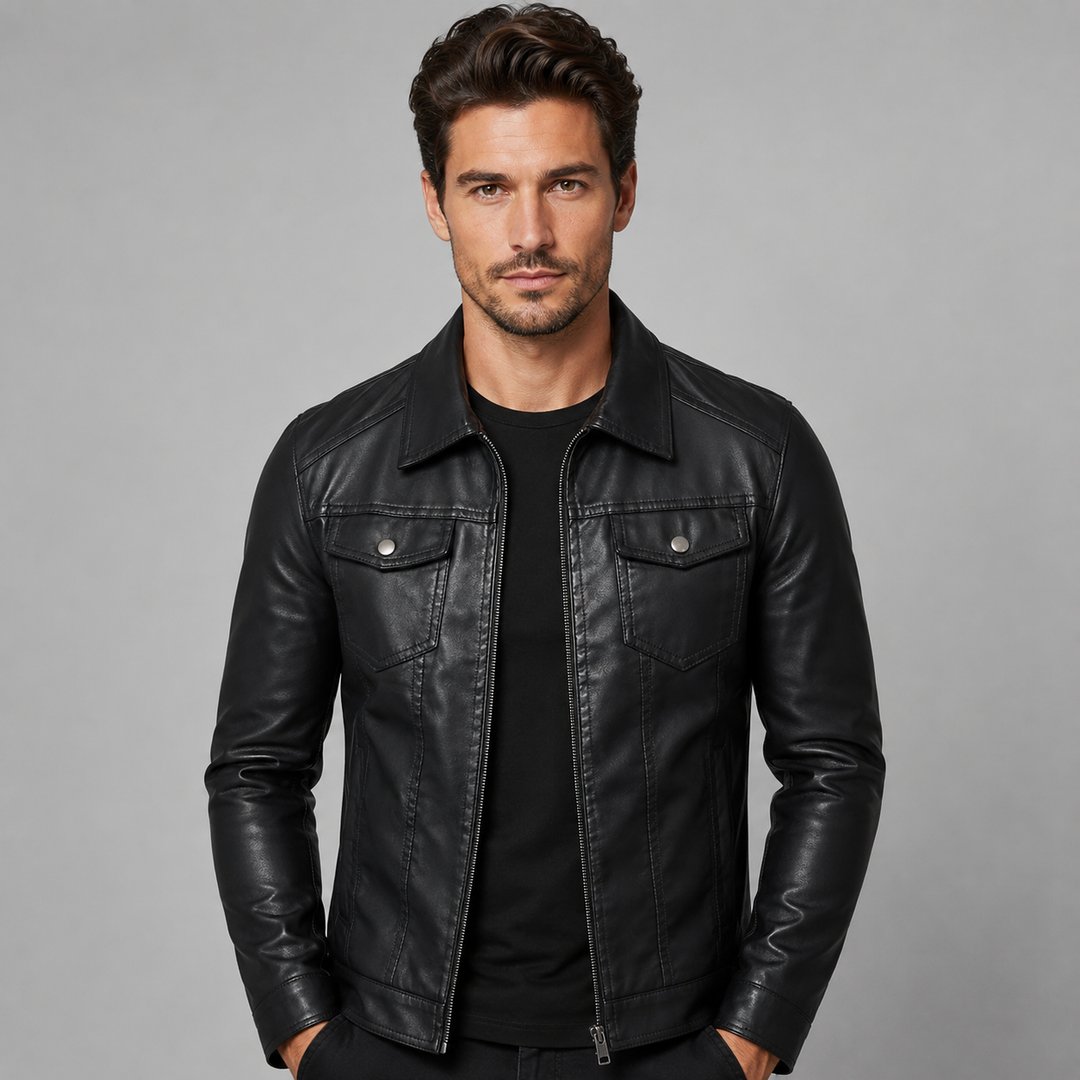 Vintage Leather-Look Jacket for Men Montarello