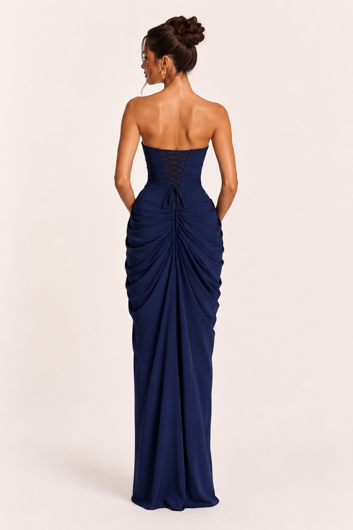 Long dress for women elegant event fitted cut side slit - Ottilie