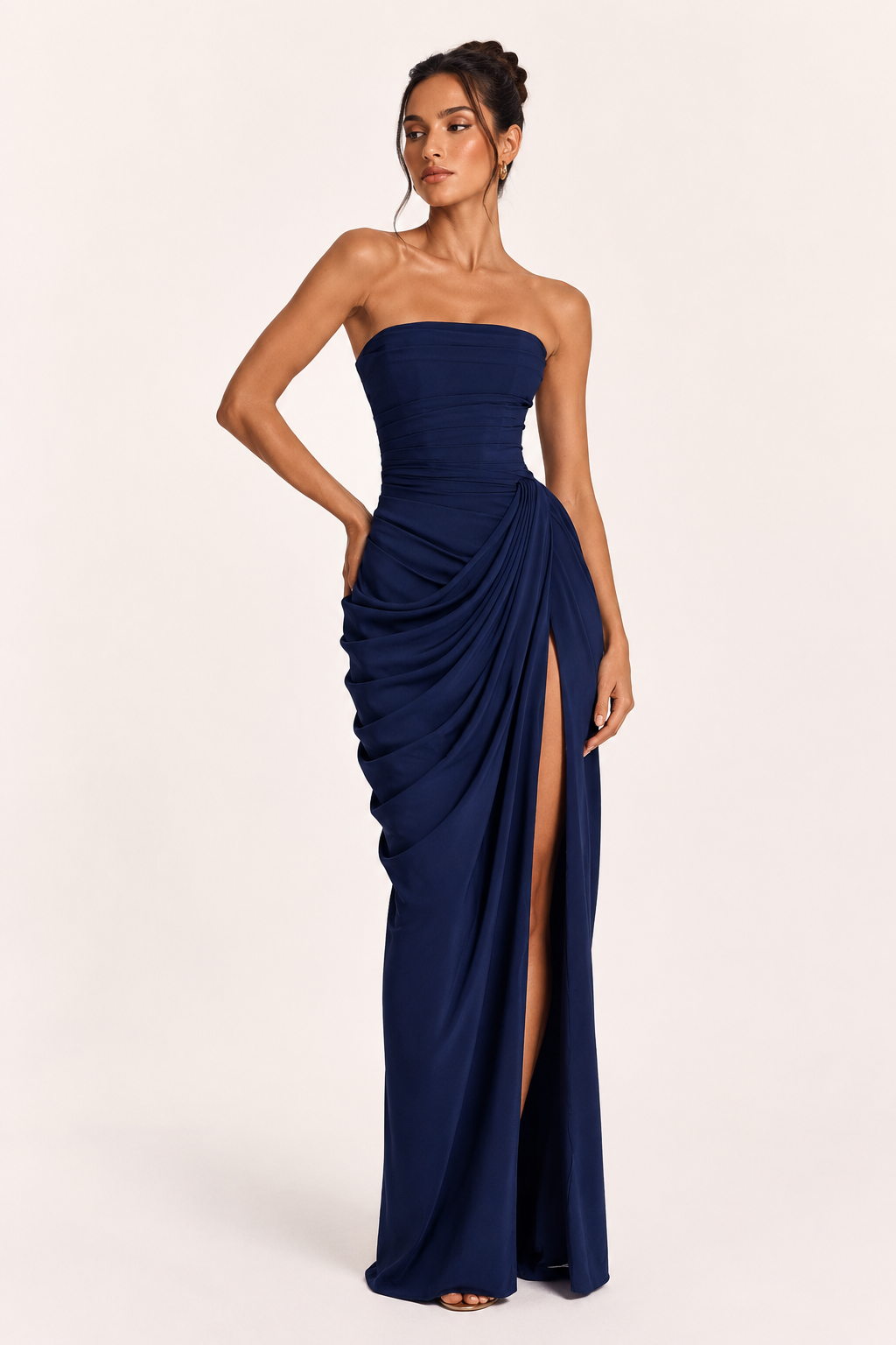 Long dress for women elegant event fitted cut side slit - Ottilie