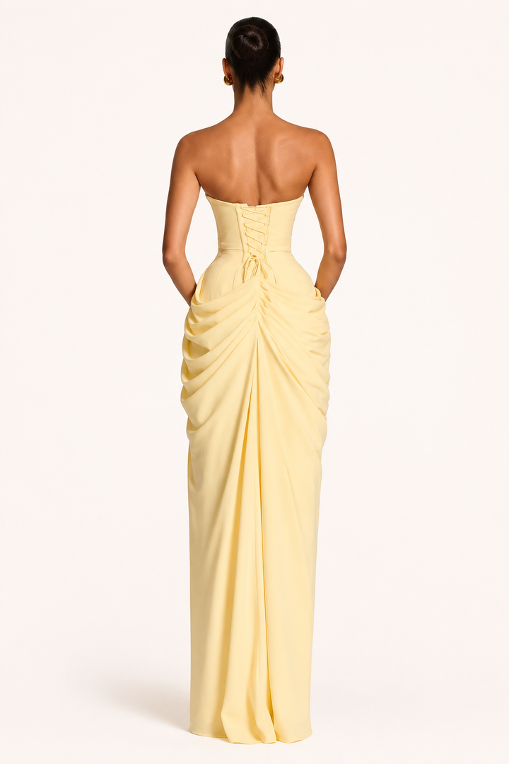 Long dress for women elegant event fitted cut side slit - Ottilie