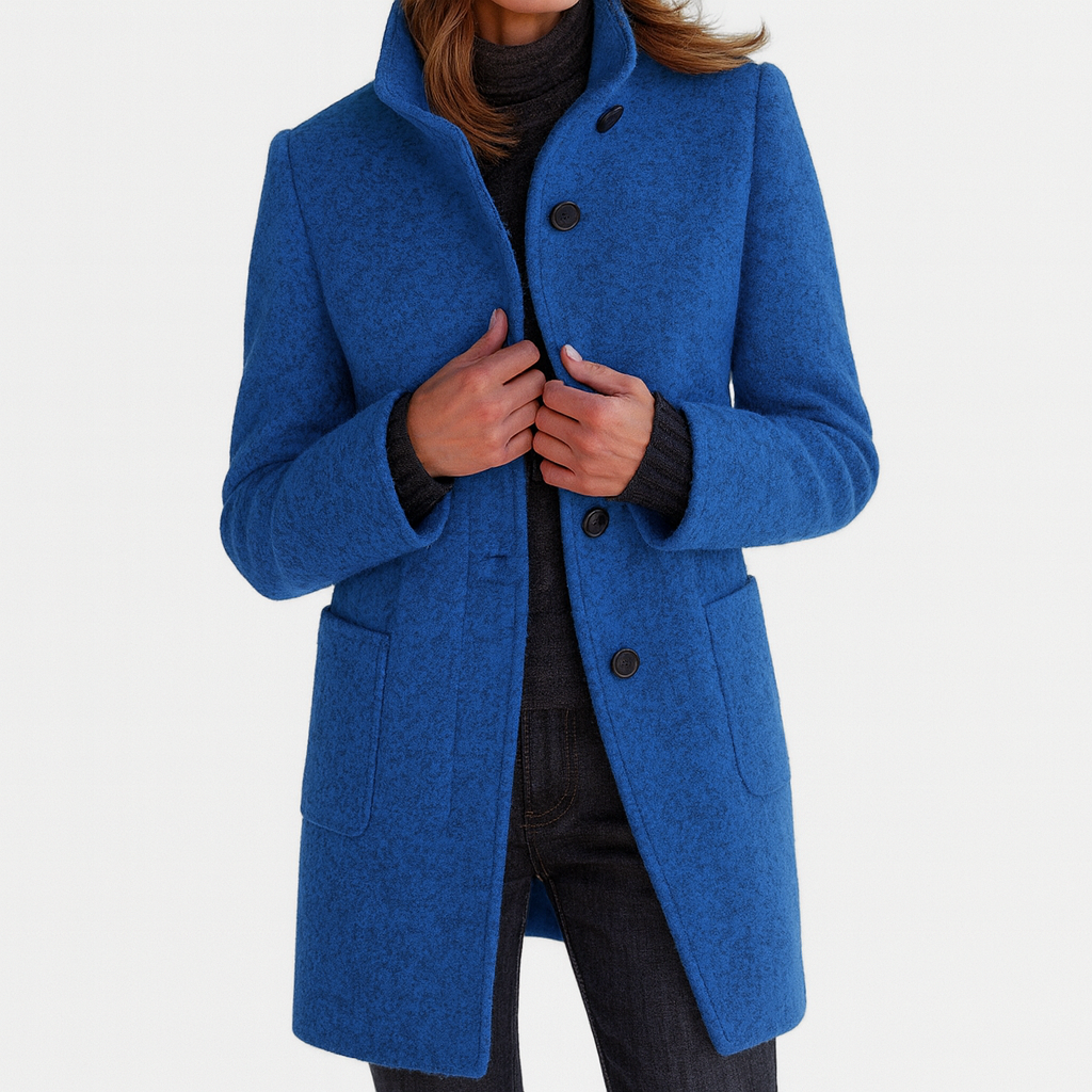 Anna Elegant WinterCoat with High Collar - Elena Harper