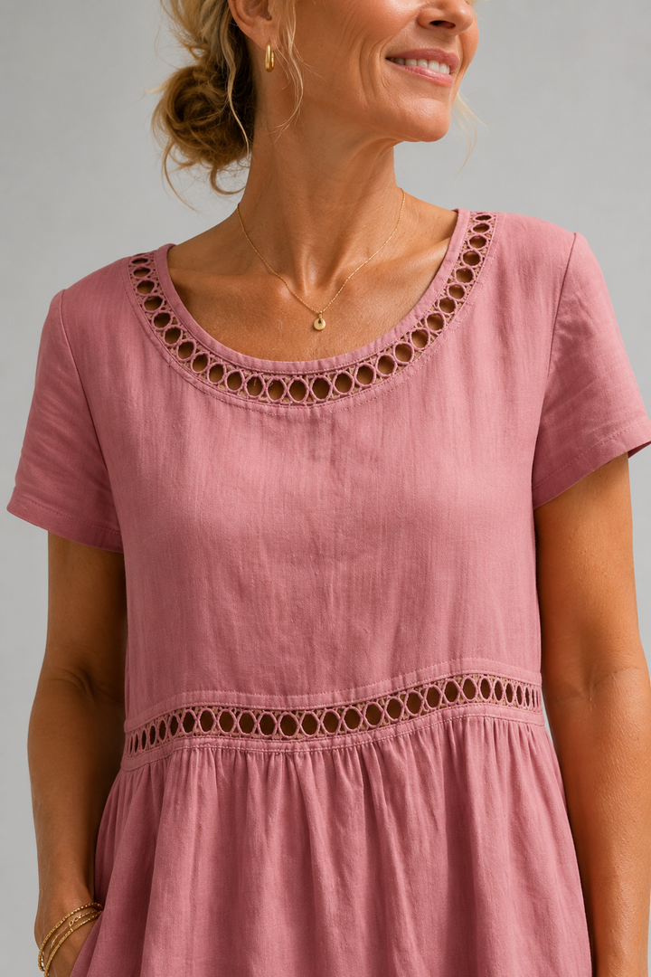 MODERN MIDI DRESS WITH EMBROIDERY FOR WOMEN