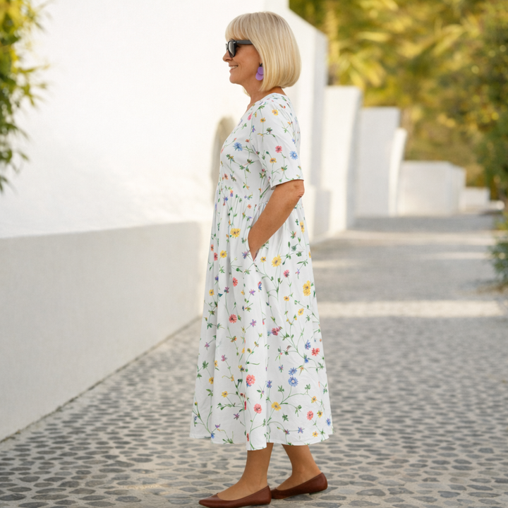 Robin Floral Midi Dress - Elena Harper