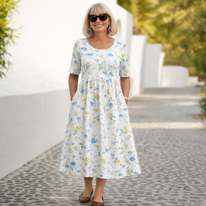 Robin Floral Midi Dress - Elena Harper