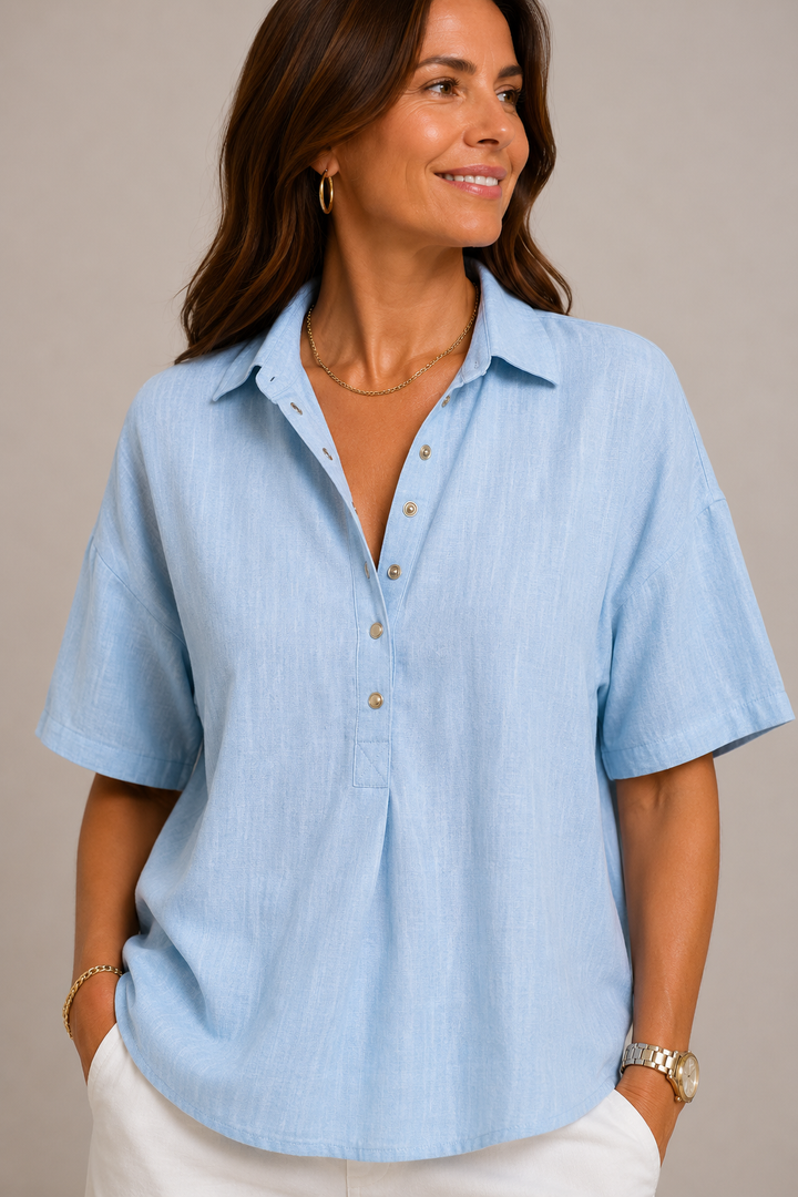 CHIC BLOUSE WITH COLLAR FOR WOMEN