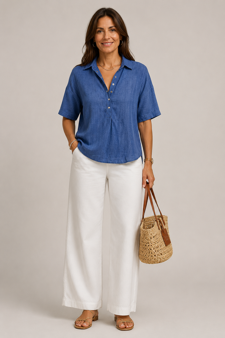 CHIC BLOUSE WITH COLLAR FOR WOMEN