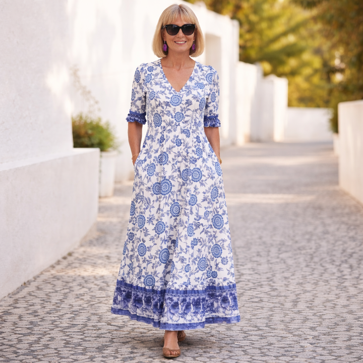Elly Elegant Floral Dress with a Breezy Vibe - Elena Harper