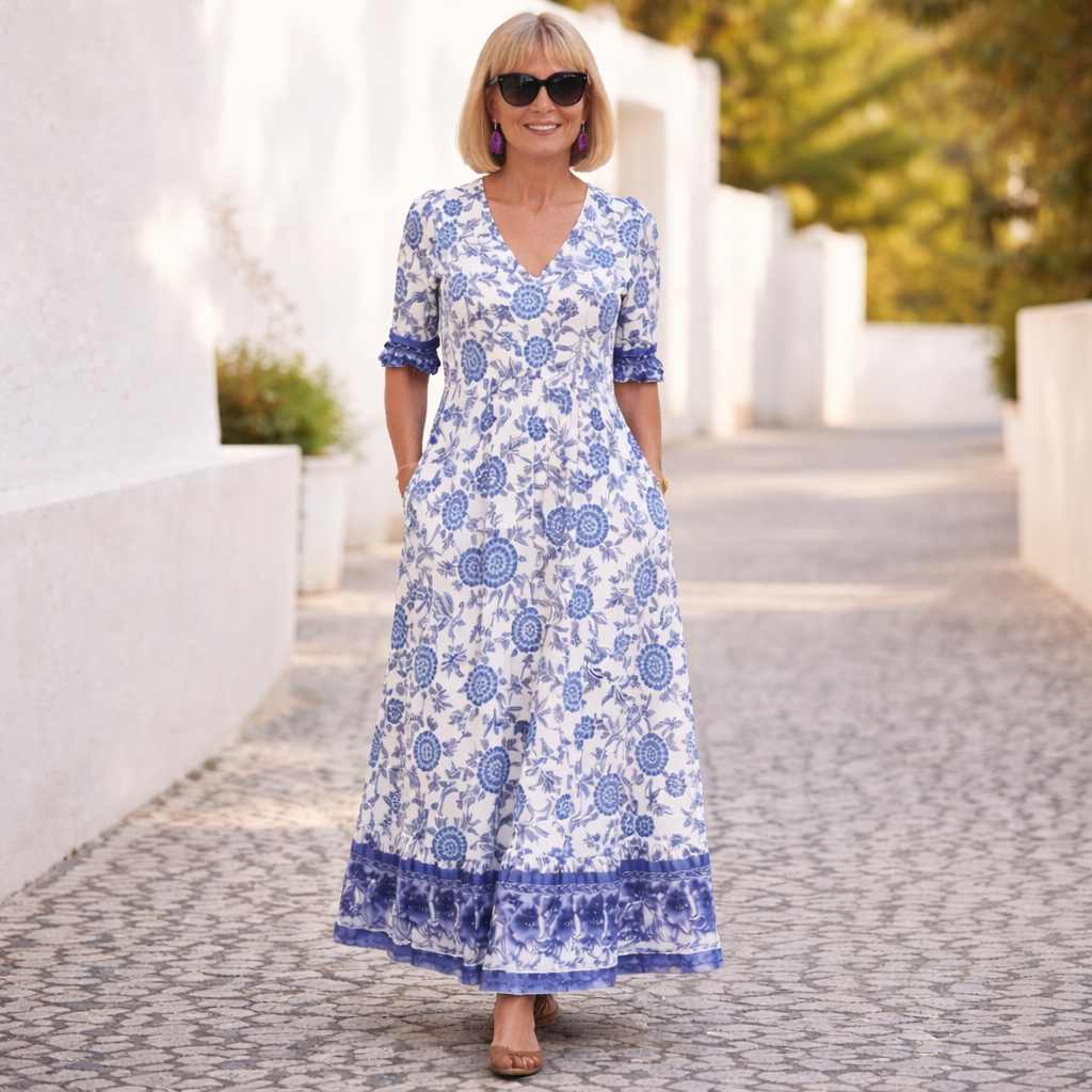Elly Elegant Floral Dress with a Breezy Vibe - Elena Harper