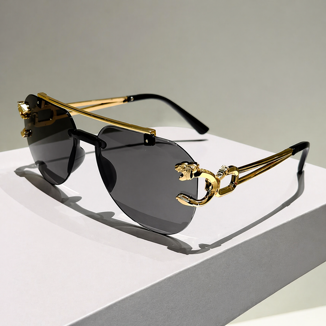 LuxePilot Frameless Pilot Sunglasses, view 2 - Elena Harper