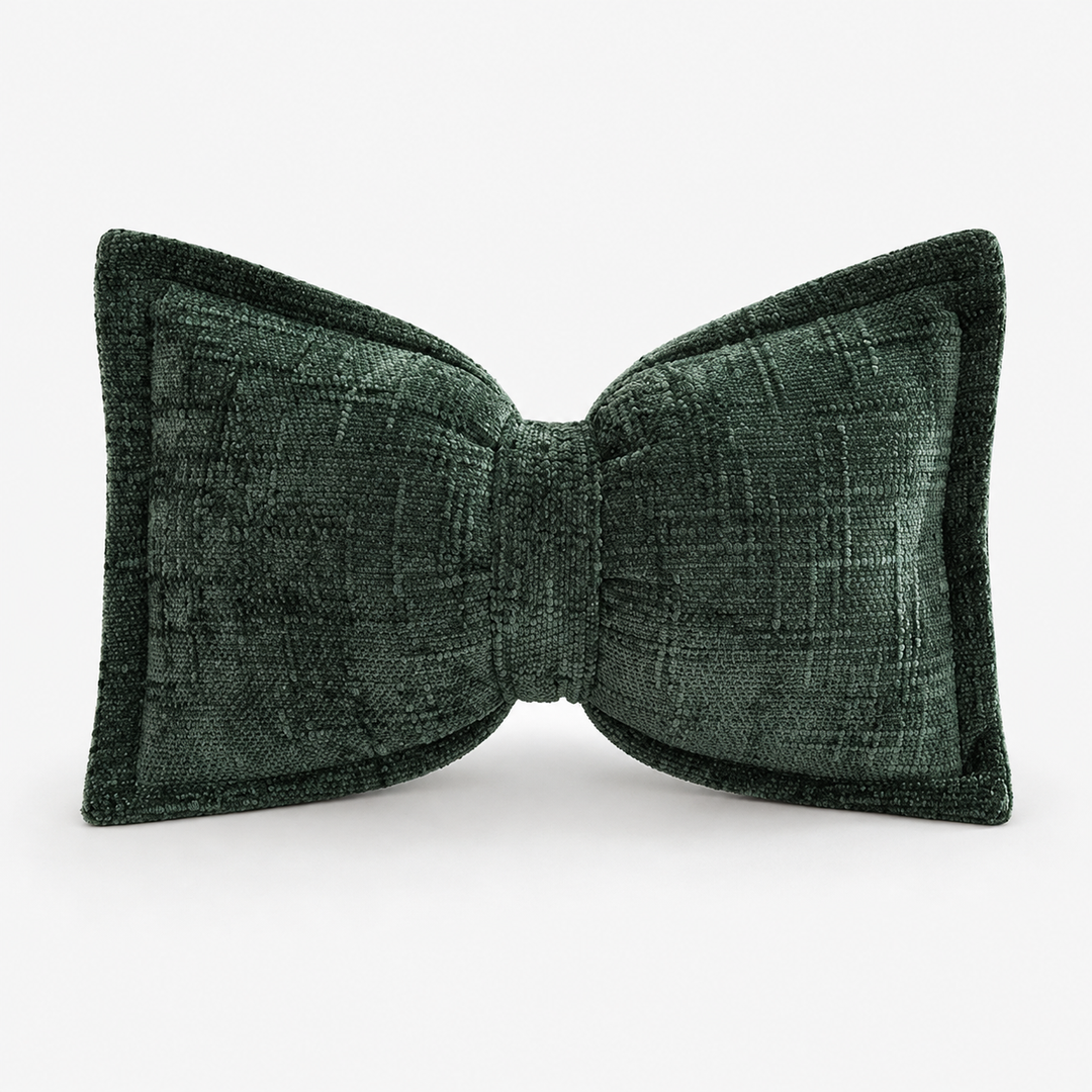 Bowsoft Chenille Look Bow-Shaped Throw Pillow - Elena Harper