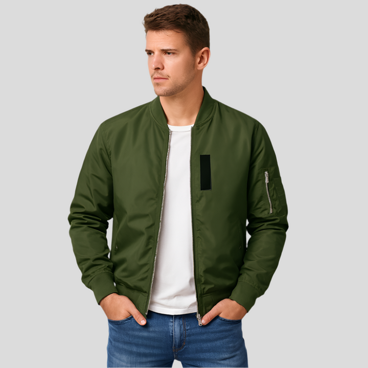 Men's Minimalist Bomber Jacket Danilo, view 2 - Elena Harper